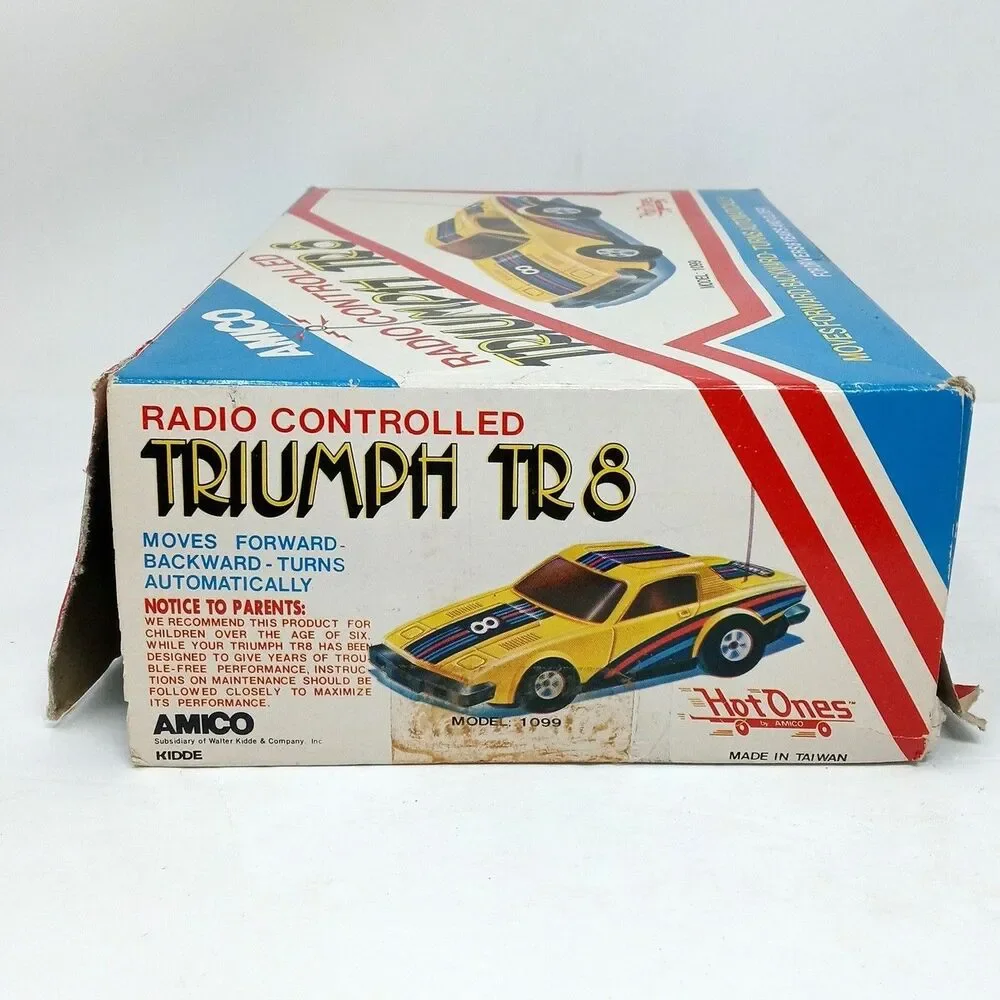 Vintage Amico Triumph TR8 Radio Controlled RC Car w/ Remote & Box *NOT TESTED*